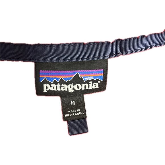 Patagonia Re-Tool Snap T Pullover Red navy Sweater Polartec Fleece Medium camp - Picture 4 of 8